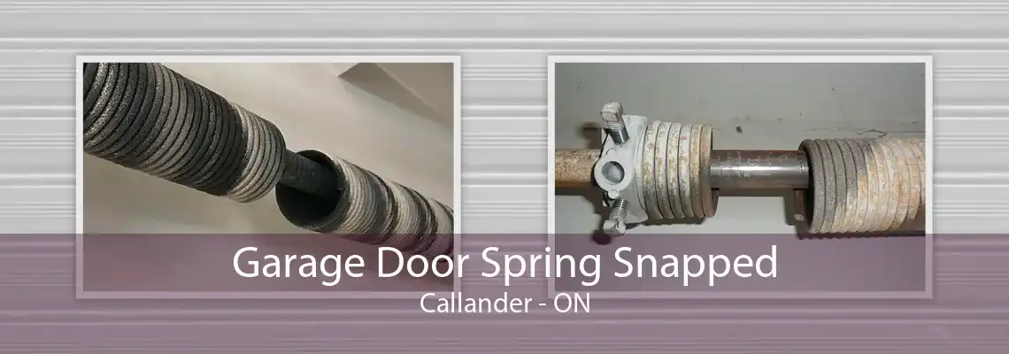 Garage Door Spring Snapped Callander - ON